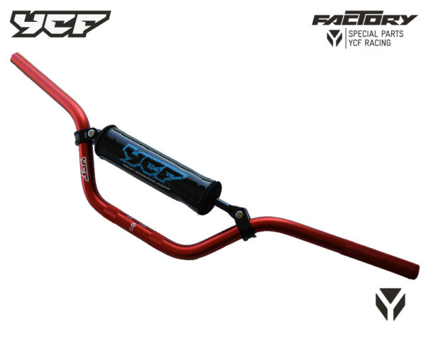 GUIDON YCF ALUMINIUM BAS - ORANGE  (LARGEUR: 740mm / DIAMETRE:22mm)