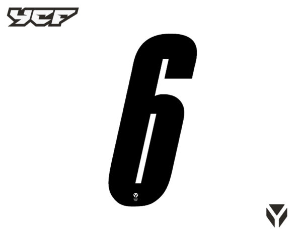 NUMERO YCF NOIR-6-HAUTEUR 8 CM