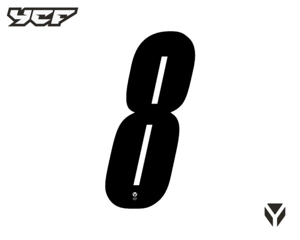 NUMERO YCF NOIR-8-HAUTEUR 8 CM