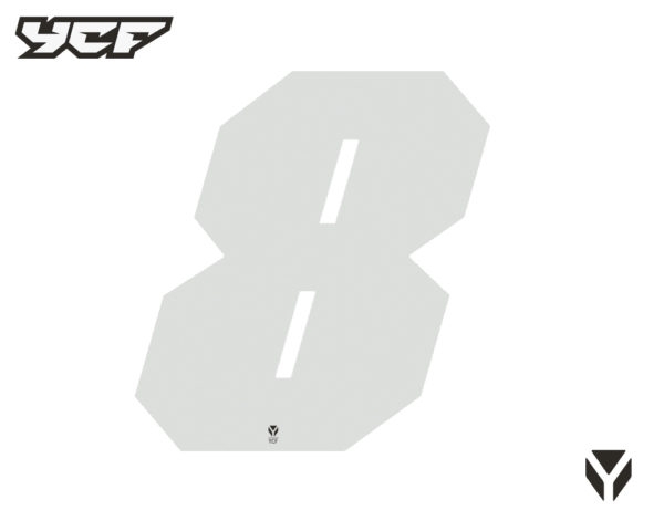 NUMERO YCF BLANC-8-HAUTEUR 11 CM