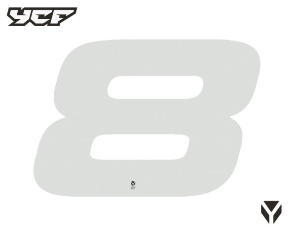 NUMERO YCF BLANC-8-HAUTEUR 18 CM
