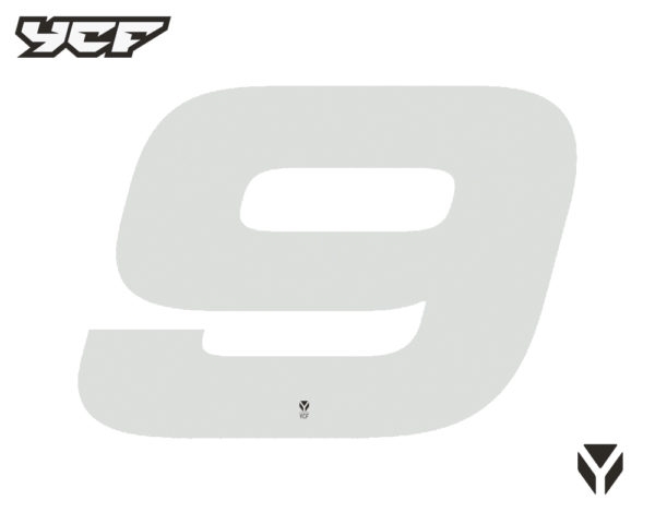 NUMERO YCF BLANC-9-HAUTEUR 18 CM